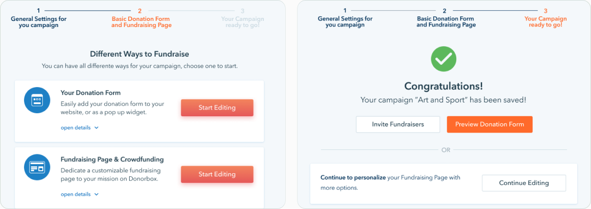 Campaign Creator — editor WYSIWYG